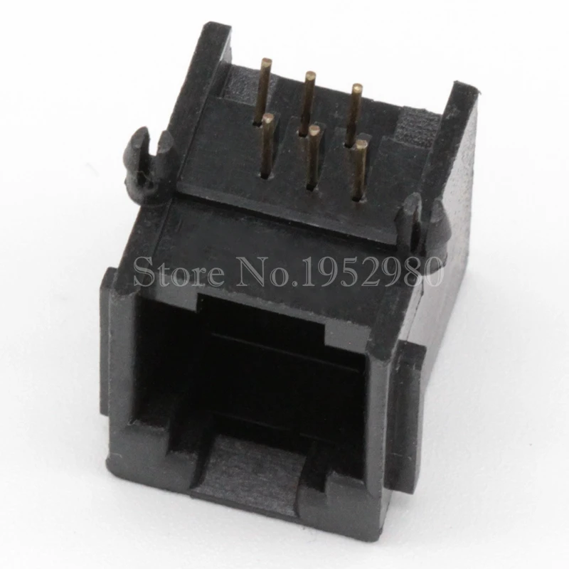 20 шт./лот RJ11 RJ45 разъем для телефона Ethernet 6P6C 55A 6 контактов золотой 15H с полями черный