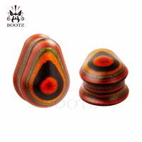 colorful wood ear expander water drop style ear tunnel body jewelry ear plugs 2pcs pair selling 8mm to 25mm gauges