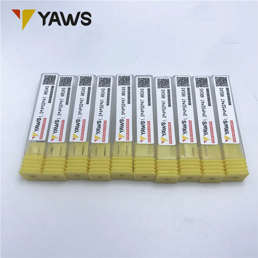 Концевая фреза Yaws 4f-1. 0*4*50 HRC45 4 канавки микро твердосплавная плоская концевая CNC