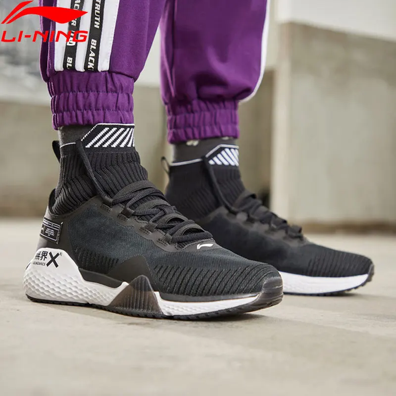 Li-Ning Men NO BOUNDARIES Training Shoes Cushion Mono Yarn Breathable High-Cut LiNing CLOUD Sport Shoes Sneakers AFJP003 YXX048