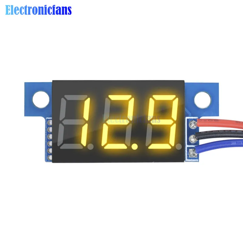 Желтый светодиодный панельный Цифровой вольтметр DC 0 99 9 V|yellow led|led yellowvoltmeter dc |