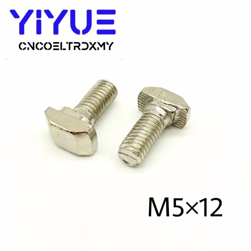 10 шт. болты M5 * 10/M5*12/M5*16 для 40 T-Slot T болт винт квадратные T-head винтовой желоб t-болт 2020