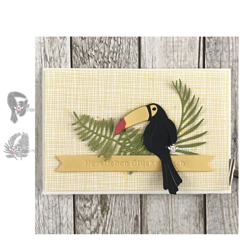 Mmao Crafts Metal Steel Cutting Dies Toucan bird leaf decoration Stencil For DIY Scrapbooking Paper/photo Cards Embossing | Дом и сад