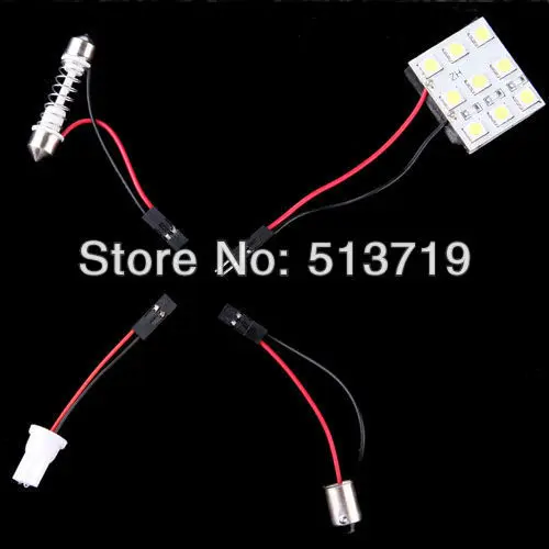 Оптовая продажа 9 SMD 5050 Светодиодный светильник панели салона автомобиля T10
