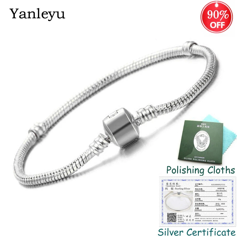 Отправили Серебряный сертификат! Yanleyu оригинальный DIY браслет твердый 925 Змея