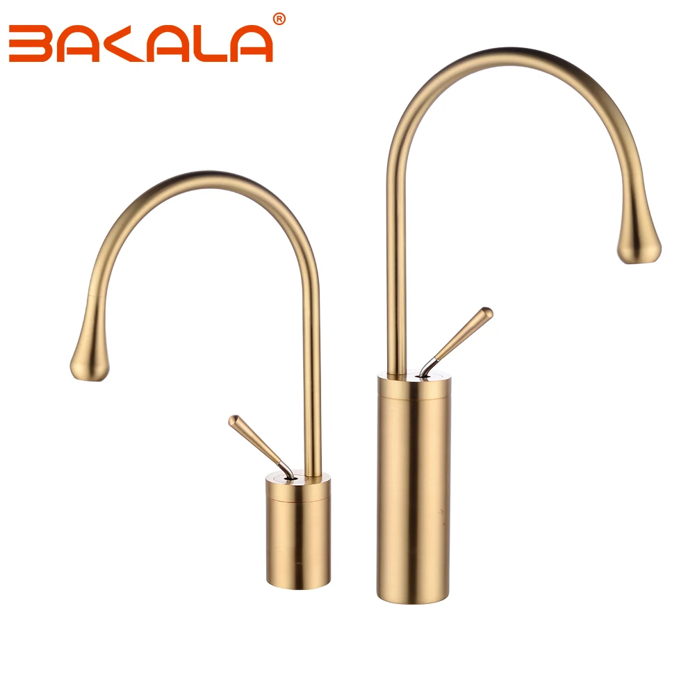 Бесплатная вращение кран для ванной комнаты матовый золотой раковины смеситель