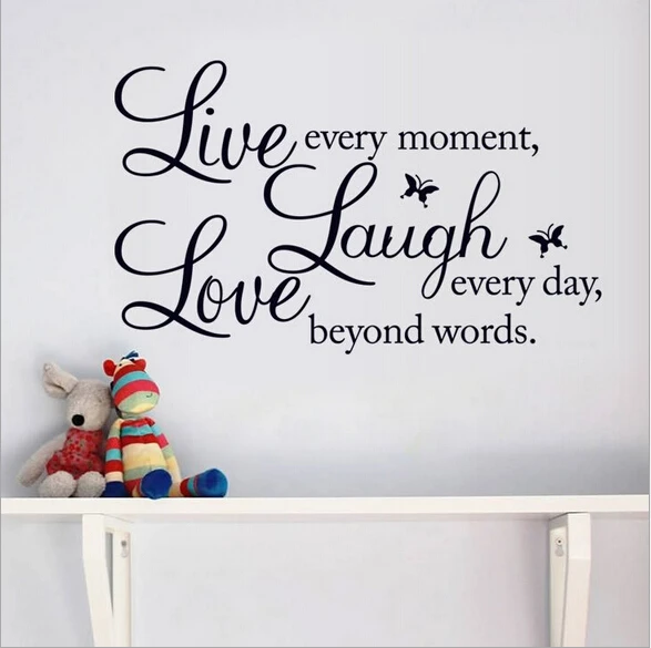 Sales-Promotion Live Love Laugh Letters Transprent Waterproof Vinyl Wall Quotes DecalPVC Home Decor Stickers | Дом и сад