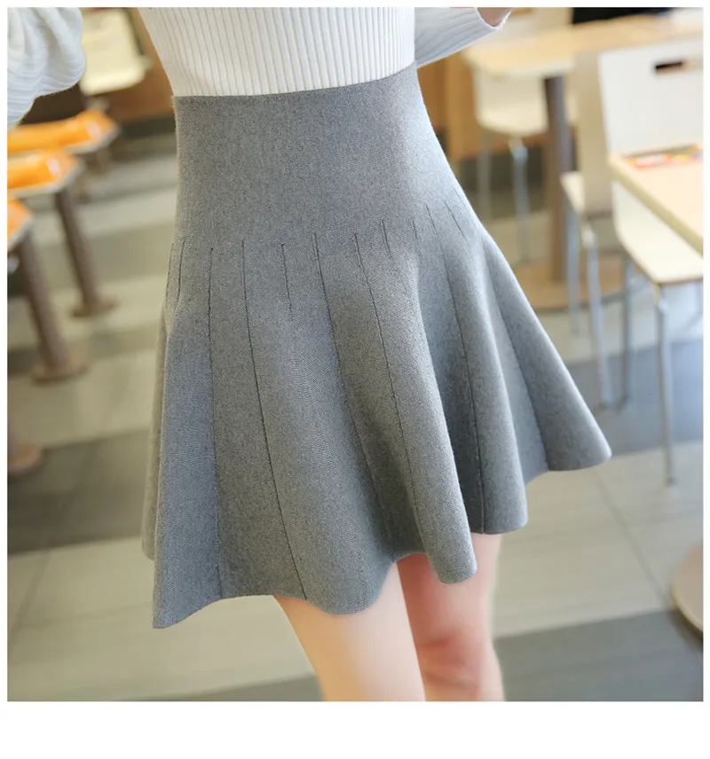 Осень и Зима 2016 хлопковая юбка женская трикотажная эластичная мини-юбка с