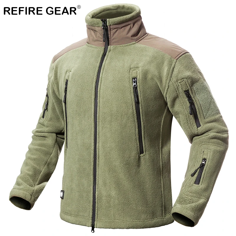 Мужская теплая флисовая куртка ReFire Gear военная тактическая с множеством карманов