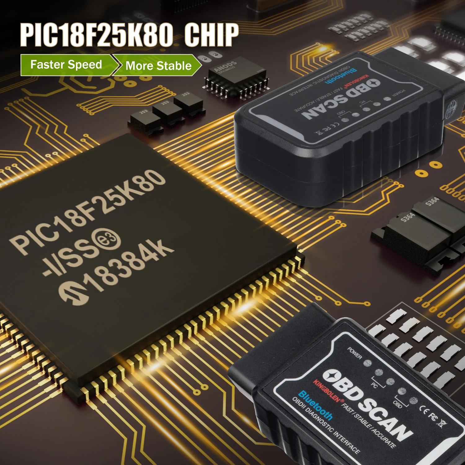 ELM327 V1.5 Wifi/BT с PIC18F25K80 на Android/IOS OBDII сканер Wifi Bluetooth совместимый автомобильный OBD2