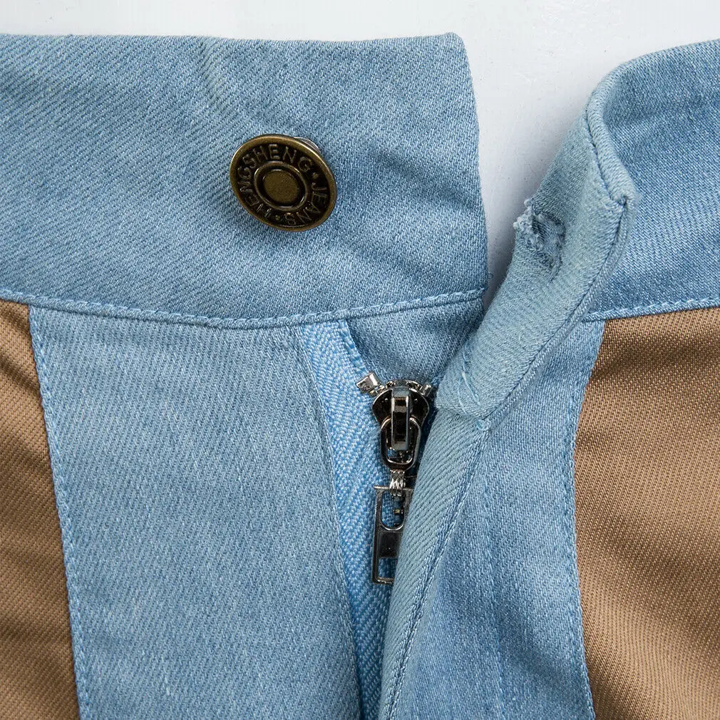 

New Women Casual High Waist Zipper Stretchy Skinny Denim Long Jeans Lady Fashion Slim Patchwork Pencil Pants