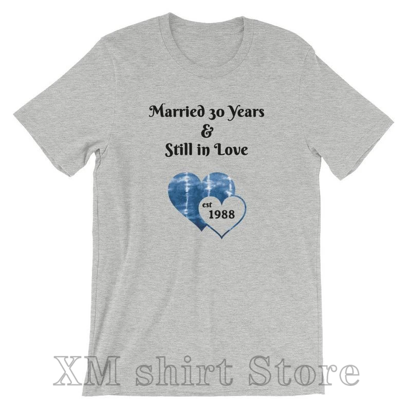 Рубашка с коротким рукавом для мужчин и женщин свадьбы 30 лет принтом сердца |