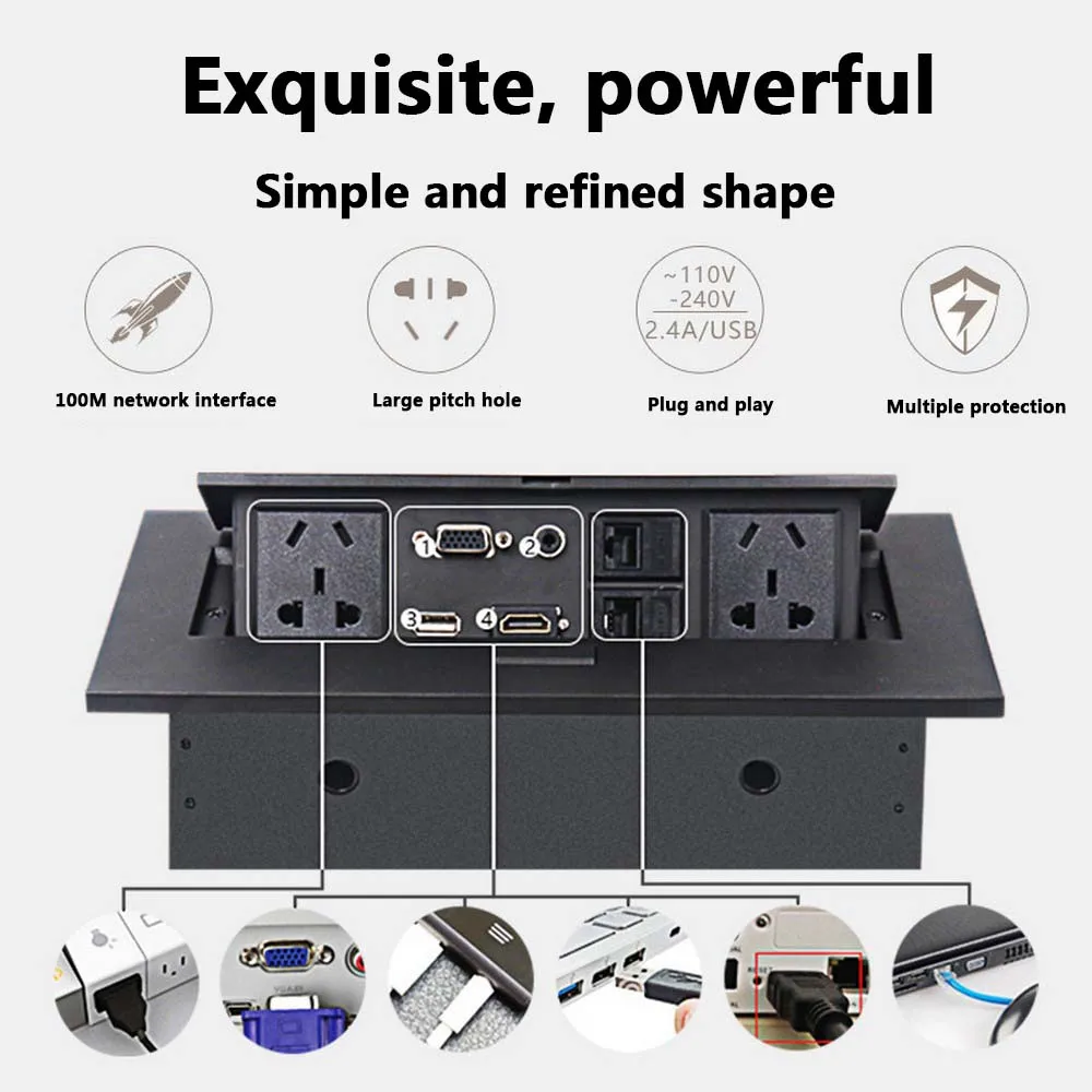 K514 AU/EU/US Standard / Universal Power /Tabletop Socket /Hidden/HDMI High-definition Multimedia Desktop Socket Pop-up