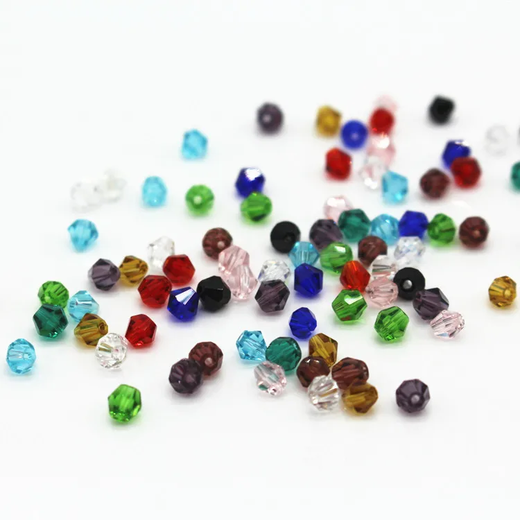 200 шт. стеклянные бусины для биконусов 4 мм|crystal bicones|4mm biconefaceted glass beads 4mm |