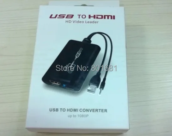 USB к HDMI Поддержка 1080P портативных ПК HDTV Графика видео адаптер HUB конвертер + 3 5 мм