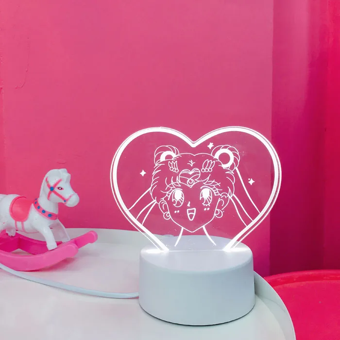 Прекрасный Сейлор Мун led 3D свет цвет измененный ночные огни детская настольная лампа подарок палочки настольная лампа лампка подарок для девушки