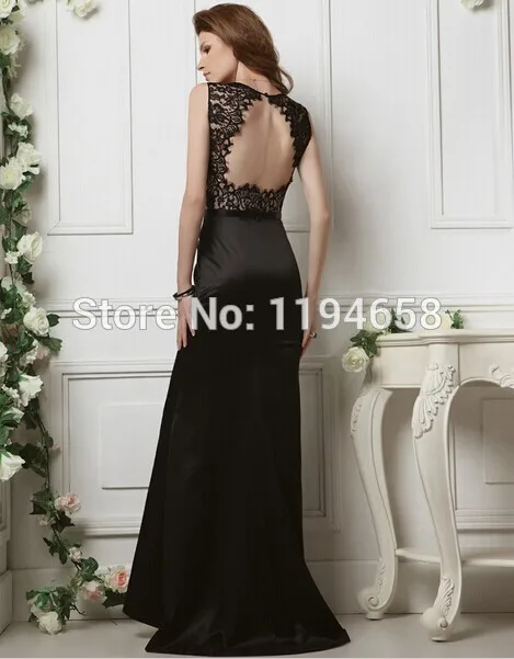 Скидка-элегант вечерние платья ну вечеринку черный v-образным вырезом русалка