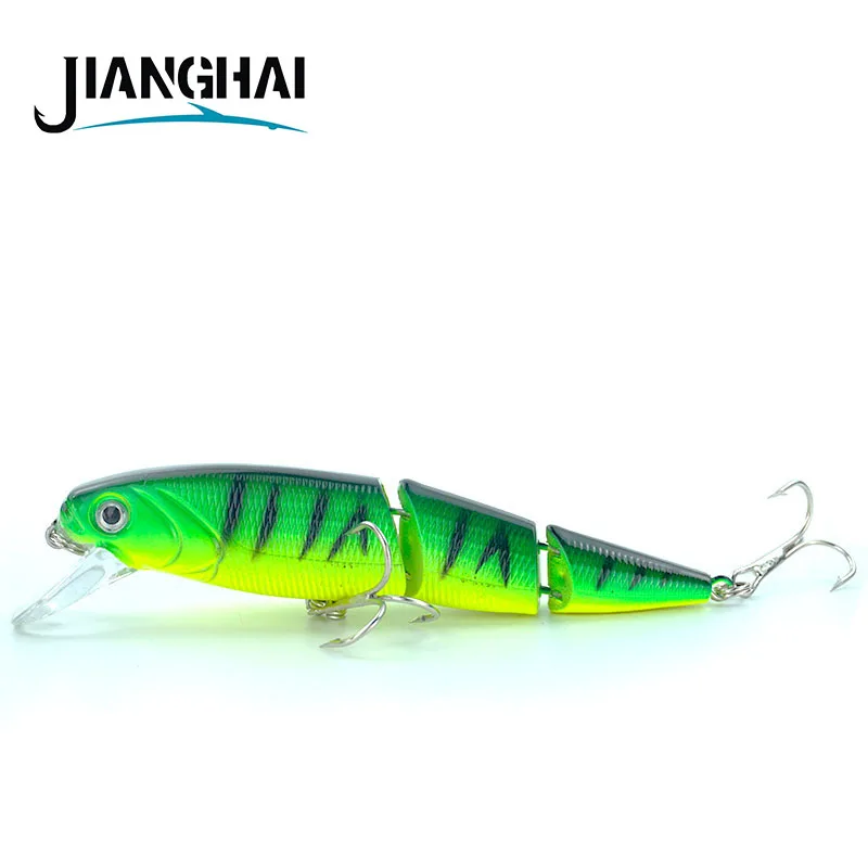JIANGHAI Crankbait Рыбная приманка вобблер реалистичный 11 см 3 сегмента Swimbait твердая