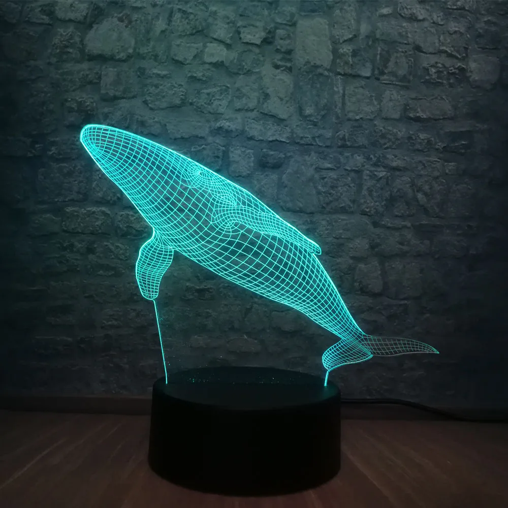 Новинка 2019 животное 3D светодиодная USB лампа подводный мир Рыба Кит Cetacea
