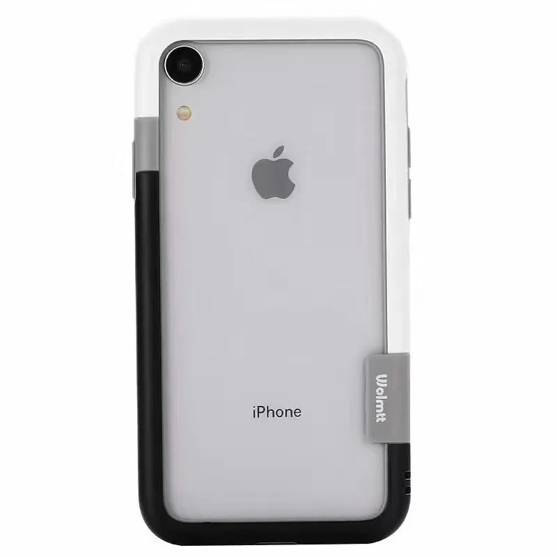 white black Модный мягкий чехол-бампер из ТПУ для iphone X, XR, XS, MAX, Пряжка для телефона, рамка для iphone 6, 6s, 7, 8 Plus, 11 Pro, Max, чехол для телефона, чехол - Цвет: white black