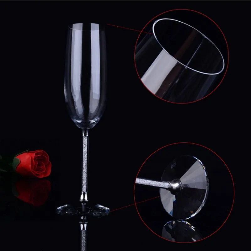 Свадебные бокалы для вина шампанского кристаллические 250 мл 2 шт. роскошные