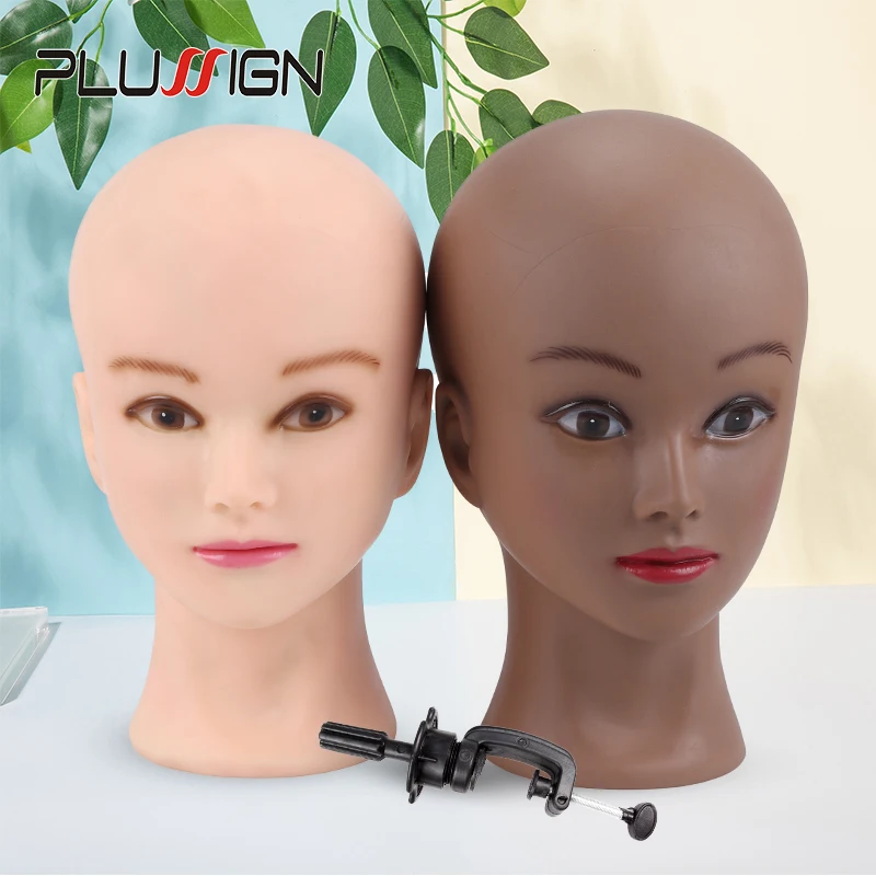Bald Mannequin Head Beige Female Professional Cosmetology For Wig Making Dummy Head 20.5