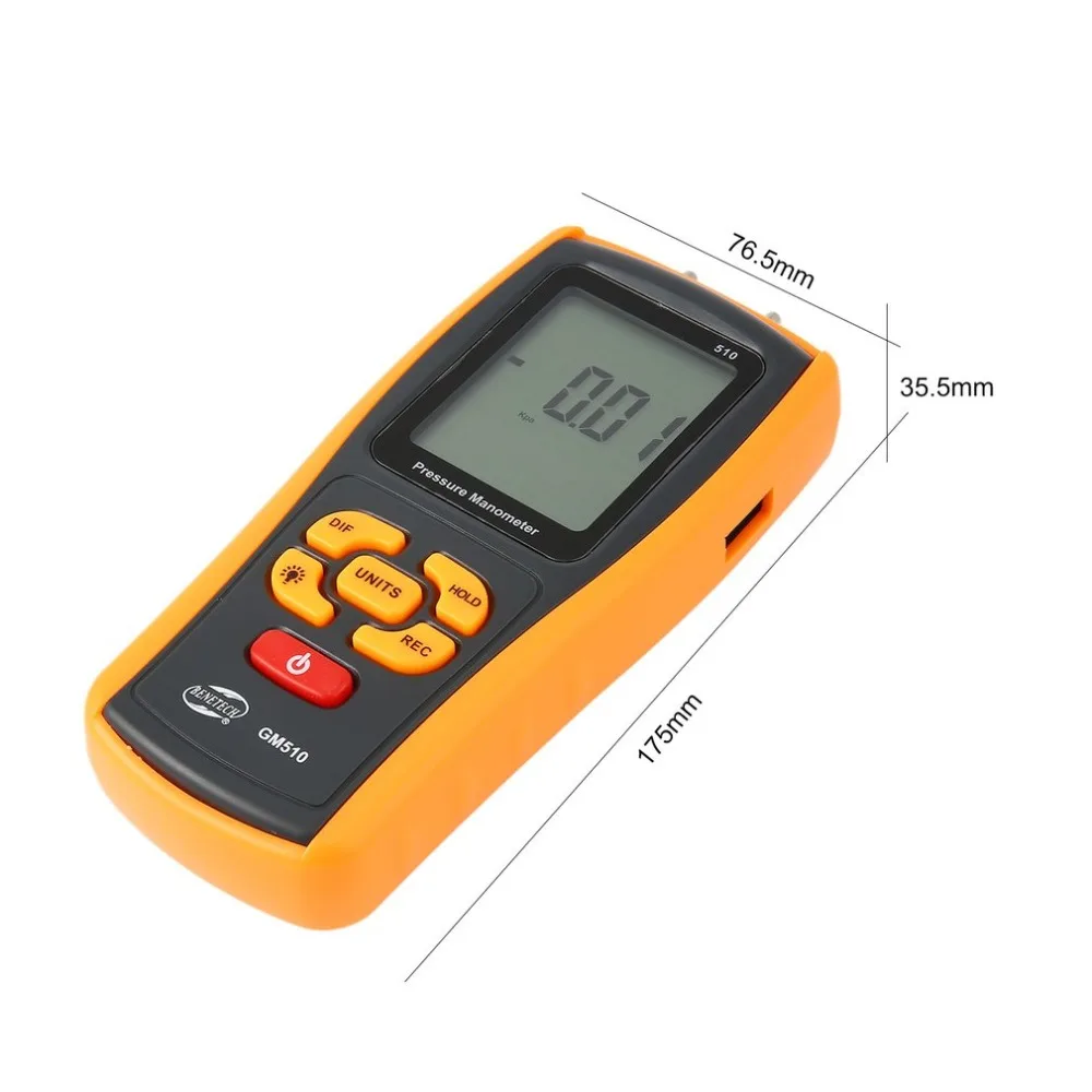 Манометр давления воздуха Высокоточный цифровой манометр GM510 микро-дифференциал