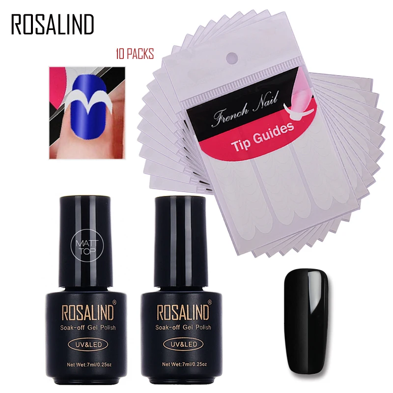 Набор гелей для ногтей Rosalind 1 шт матовый топ + цветное пальто 10 Сделай Сам