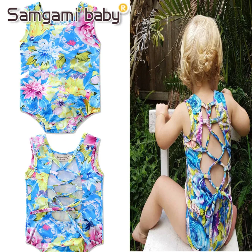 

SAMGAMI BABY 2019 New Baby Rompers Summer Style Cotton Flower Print Fashion Style Baby Girls Clothing Set Kids Jumpsuit