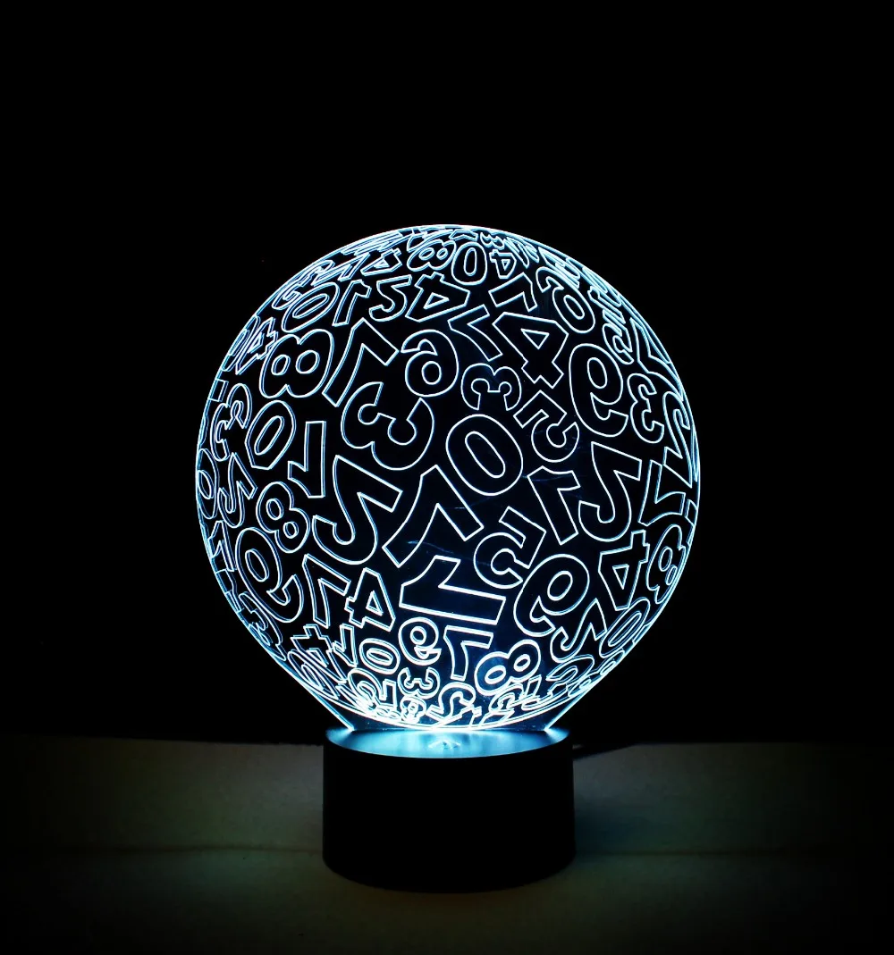 Ночник светодиодный 3D светильник 7 цветов DIY разные формы настольная лампа