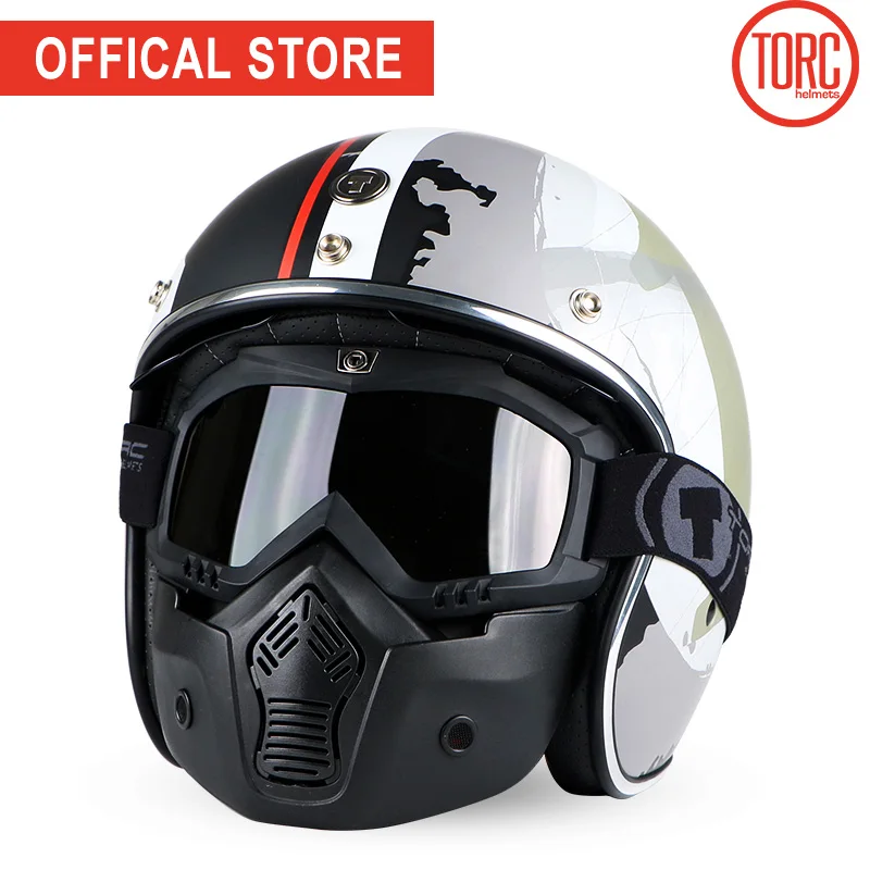 Bluetooth moto rcycle шлем винтажный с открытым лицом 3/4 шлем с внутренним козырьком moto cross jet Ретро capacete шлем мото T57 - Цвет: NO.1 Mask