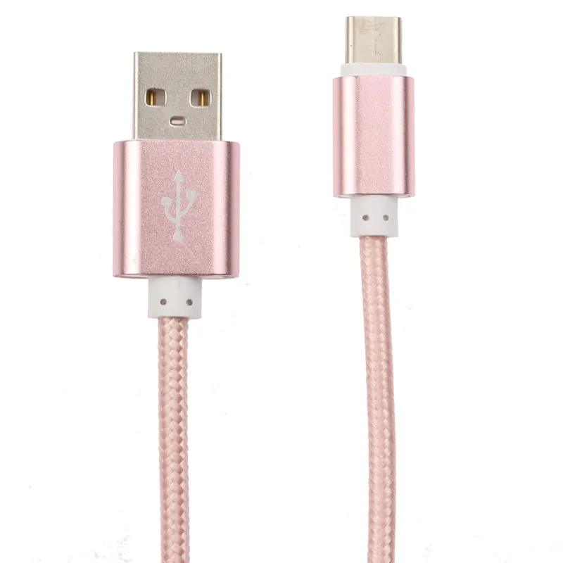 2019 Новое нейлоновое вязаное алюминиевое USB 3 1 type-C 2A зарядное устройство для