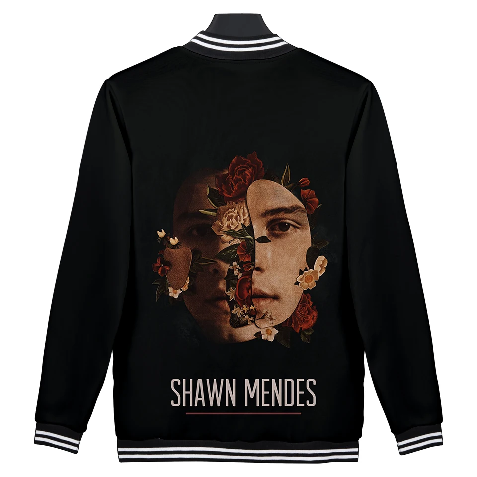 Hot singer Shawn Mendes album Illuminate Handwritten 3D new print Baseball uniform Men/Women Hip hop Jackets | Мужская одежда