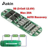 3s 20a li ion lithium battery 18650 charger protection board pcb bms 12 6v cell charging protecting module auto recovery diy kit