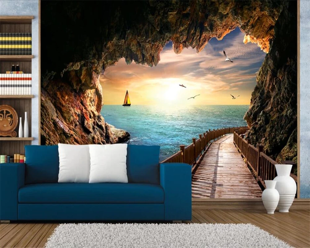 Обои для гостиной спальни ТВ 3d фон | Обустройство дома