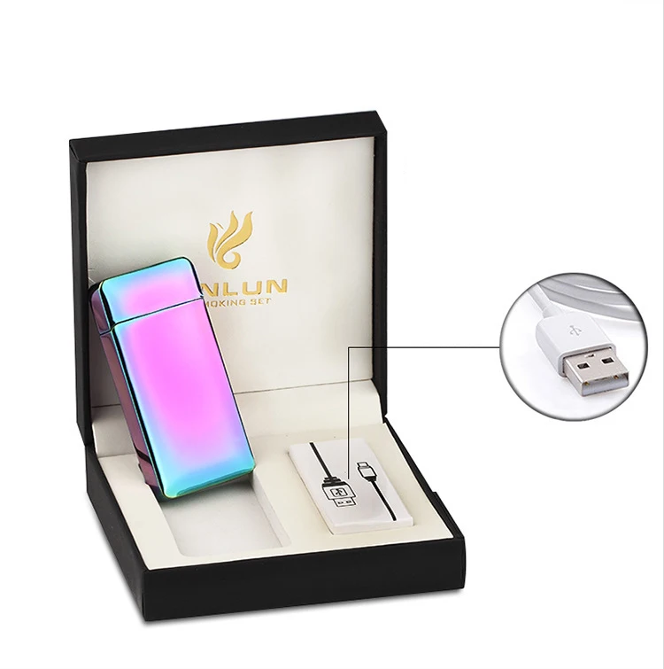 Высокое качество 10 стилей USB перезаряжаемая Зажигалка без пламени для мужчин