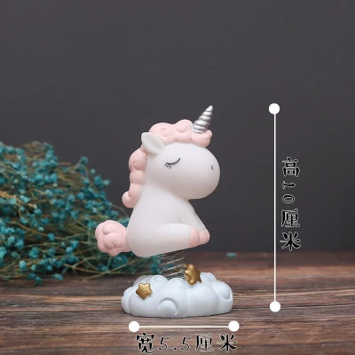 Spring Decor Pink Ночной светильник в виде единорога, копилка, светодиодный музыкальный ящик в форме единорога, часовое стекло, домашний декор для детей, подарок для спальни, стеклянная крышка, декор D020 - Цвет: Spring Decor Pink