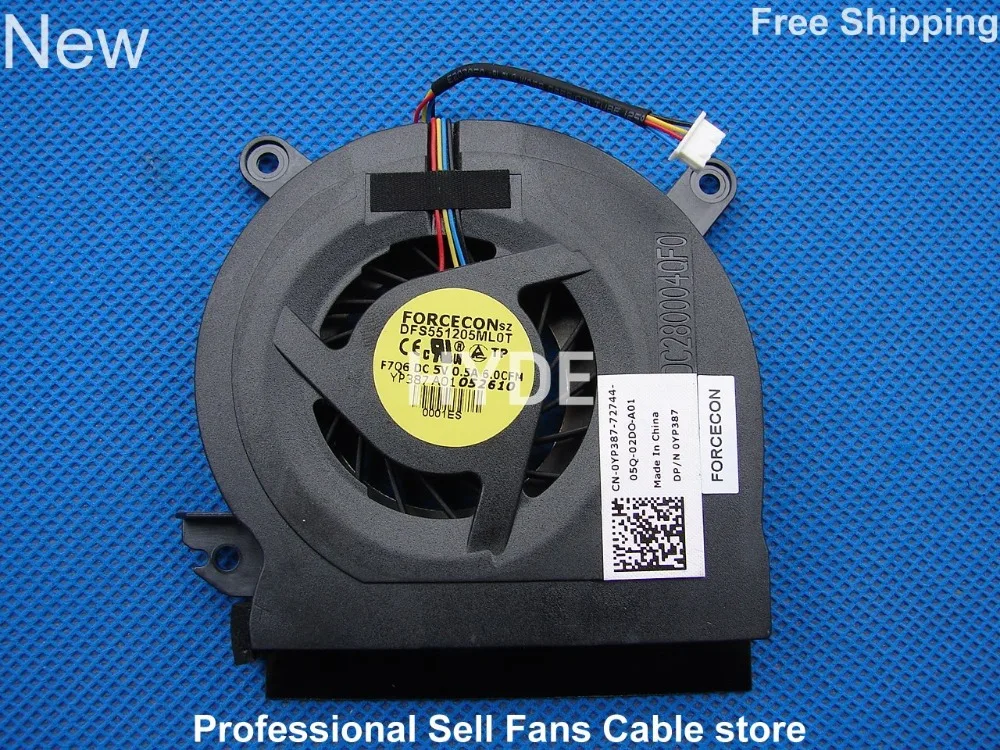 

NEW CPU FAN FOR DELL E6500 M4400 CPU COOLING FAN DFS551205ML0T F7Q6 YP387 P/N:YP387