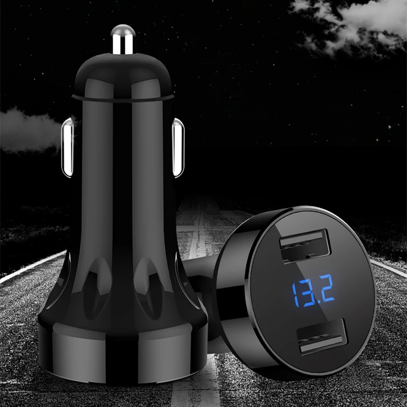 Новый C01 двойной Переходник USB для зарядки в машине 4.8A цифровой