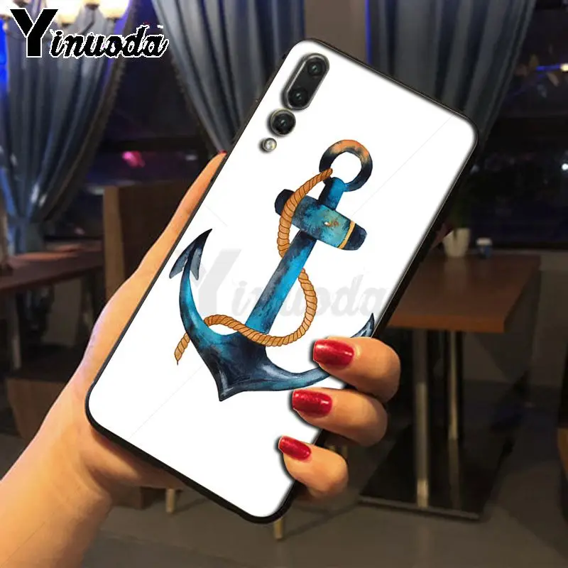 Yinuoda морской тату синяя лодка якорь арт Новинка чехол для телефона Fundas huawei p20 pro