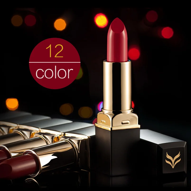 Гладкая матовая Velvet Lipstick вампир красный фиолетовый губ палку Пигмент Макияж