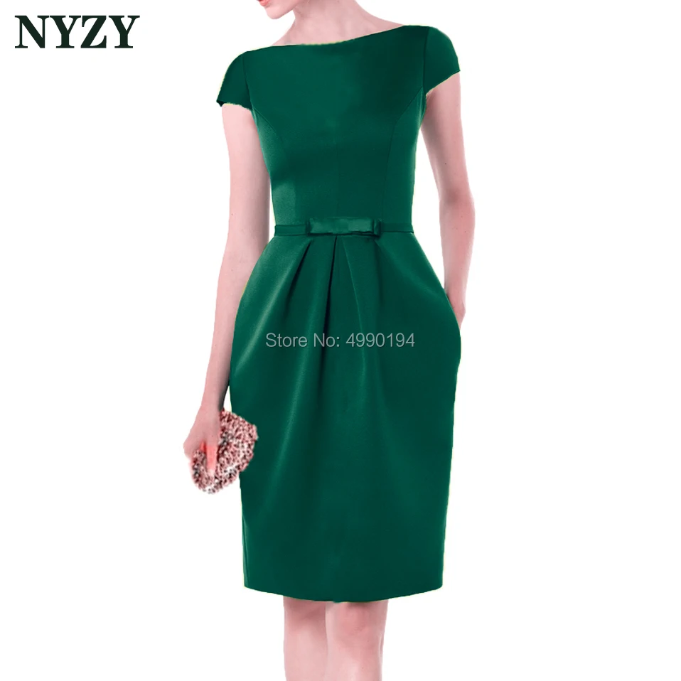 Бирюзовый халат Vestido коктейльные платья NYZY C155 элегантное атласное свадебное платье с карманами праздничная одежда вечернее платье - Цвет: dark green
