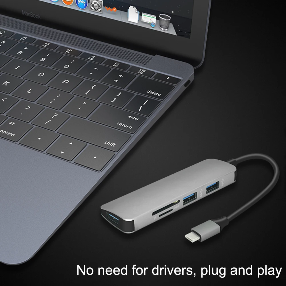 5 в 1 USB C HUB Type to HDMI Ethernet Multi 3 0 Port Adapter для MacBook Pro Air Dock HUB|USB-хабы| |
