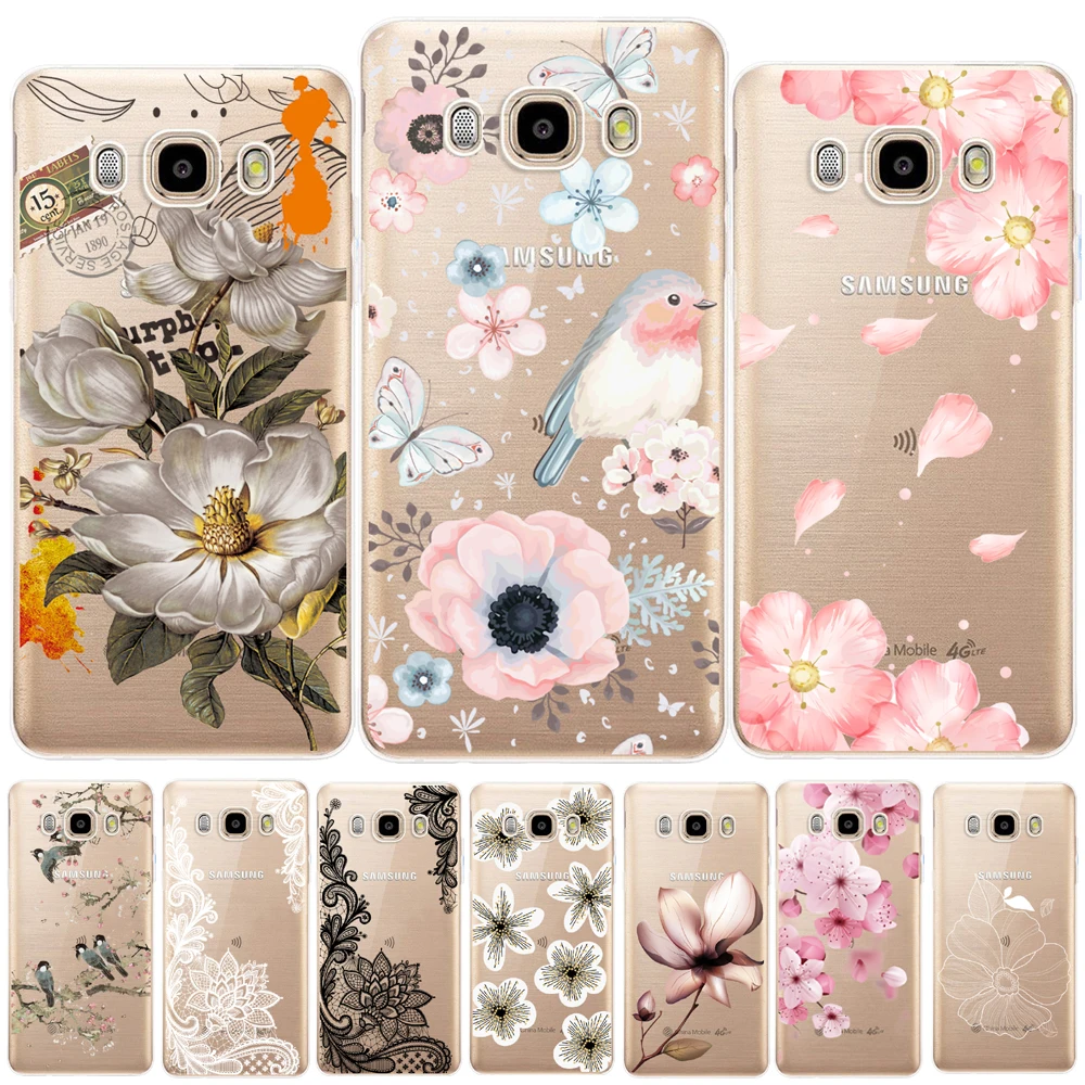 Floral Leaves Soft TPU Cover For Samsung Galaxy J3 J5 J7 201