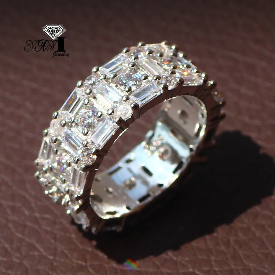Ювелирные изделия YaYI Мода Принцесса 5.2CT серебро белый циркон Цвет обручальные