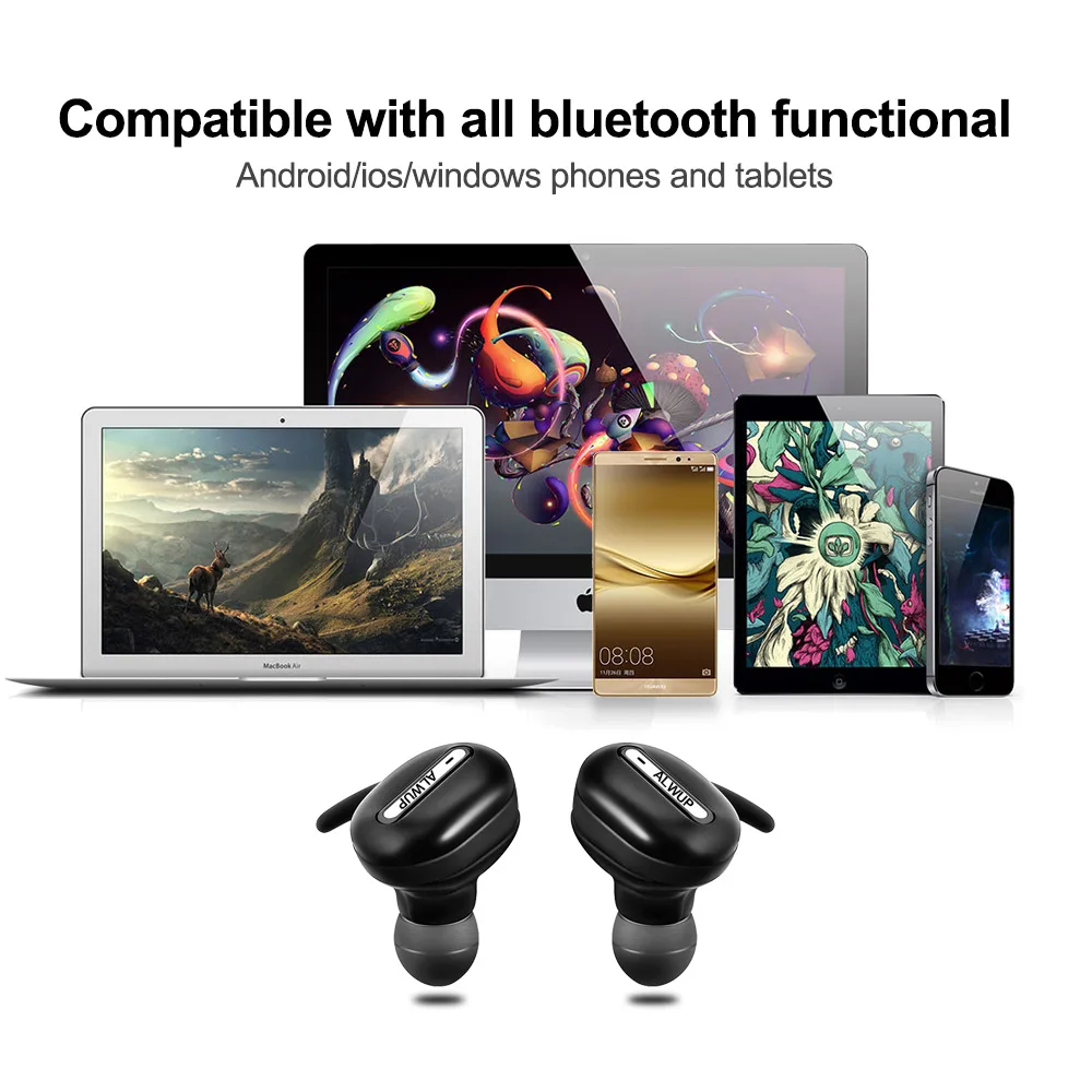 Настоящие беспроводные bluetooth наушники стерео бинауральный спортивные вкладыши