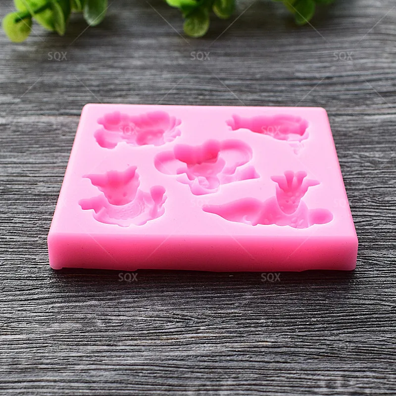 3D мультфильм Бегемот Лев лампы в форме свечи Fondant (сахарная) торта Формы для