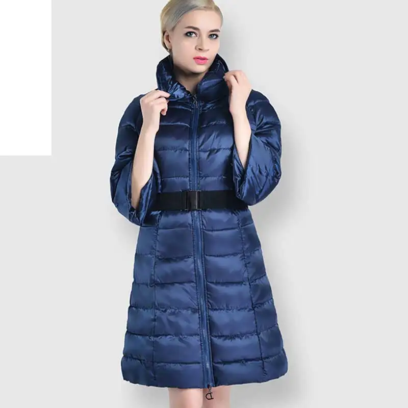 Loose 5-point Sleeve Plus size Winter Down Cotton Jacket Coat Women 2018 New Fashion High Collar Long Cotton Jacket Parka WZ766