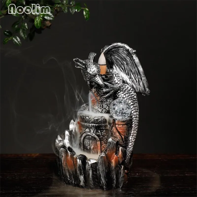 Горелка для благовоний из смолы Европейский стиль Pterosaur светодиодная лампа дым