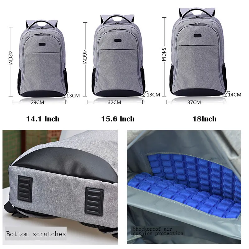 18 4 дюймов Mochila рюкзак для ноутбука женские сумки водонепроницаемые 17 15 6 14